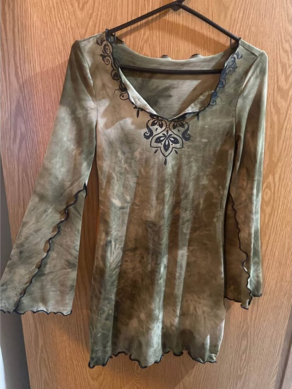 Green Tie-Dye Hippie Dress